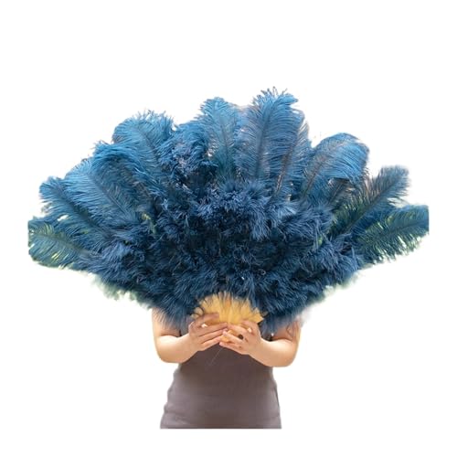 PFIOEUL Federtanz Fächer Federfächer for Hochzeitstanzpartys, Alloween-Performance-Dekor, Feder-Accessoires, Federhandwerk(Dark Blue,60-100cm2 pcs) von PFIOEUL