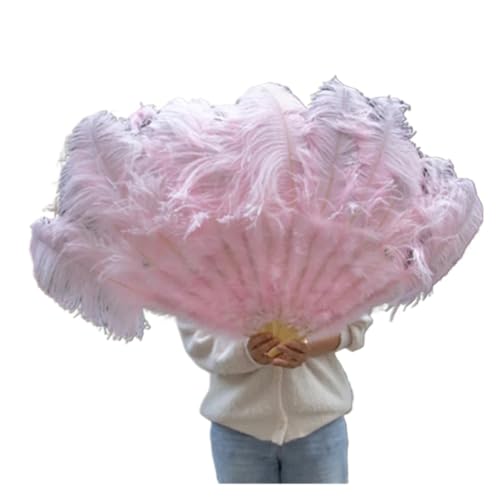 PFIOEUL Federtanz Fächer Federfächer for Hochzeitstanzpartys, Alloween-Performance-Dekor, Feder-Accessoires, Federhandwerk(Pink,60-100cm2 pcs) von PFIOEUL