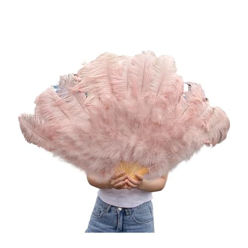 PFIOEUL Federtanz Fächer Federfächer for Hochzeitstanzpartys, Alloween-Performance-Dekor, Feder-Accessoires, Federhandwerk(Pink01,75-130cm2 pcs) von PFIOEUL