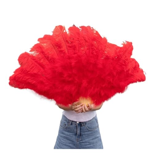 PFIOEUL Federtanz Fächer Federfächer for Hochzeitstanzpartys, Alloween-Performance-Dekor, Feder-Accessoires, Federhandwerk(Red,75-130cm2 pcs) von PFIOEUL