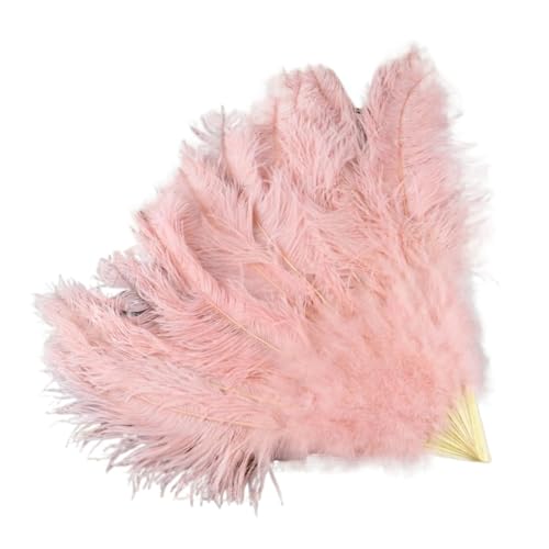 PFIOEUL Federtanz Fächer Federn Fan Party Hochzeit Feier Bauchtanz Show DIY Dekorative 13 Knochen Federn Fan(Blue,2PCS Left and Right) von PFIOEUL