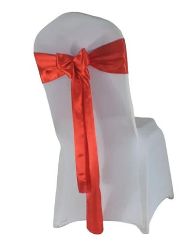 Stuhl Schärpen Stuhlbänder, geeignet for Hochzeitsstuhldekoration, Bankettbänder(Red,50pcs) von PFIOEUL