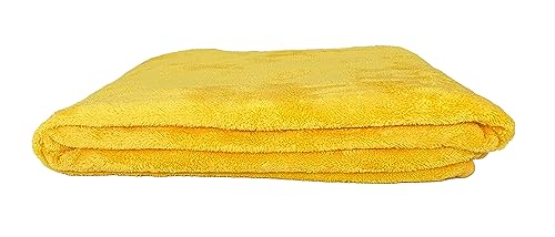 PFLEGE POINT® Kuscheldecke Wohndecke Fleecedecke Supersoft Kochfest (95°C) 150 x 200 cm (gelb) von PFLEGE POINT