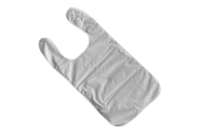 PFLEGE POINT Speiseschürze PFLEGE POINT® Ess-Schürze PU SOFT mit Druckknöpfen silber (800) von PFLEGE POINT