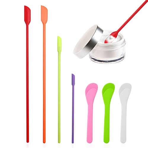 4 Pcs Silicone Spatula Set and 3 Pcs Mask Tools, Makeup Spatula, Mini Spatula, Jam Spatula, Multi-Function Spatula for Applying Jam and Scraping Cosmetics von PFLYPF