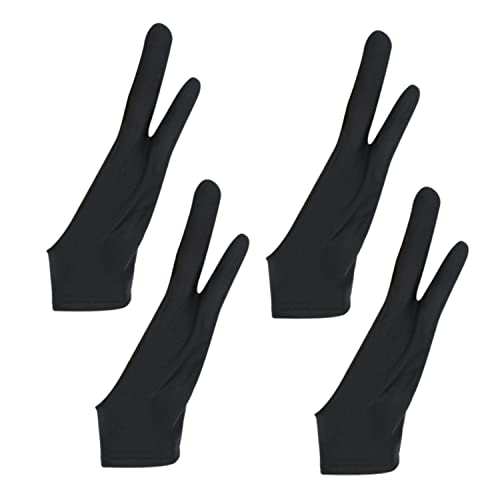 4 zeichenhandschuhe, elastische Antifoulinghandschuhe, Künstlerhandschuhe, Zweifingerhandschuhe, Handgelenkschützer, spezielle flache Platte zum Malen und Skizzieren (8,5 * 21,5 cm) von PFLYPF