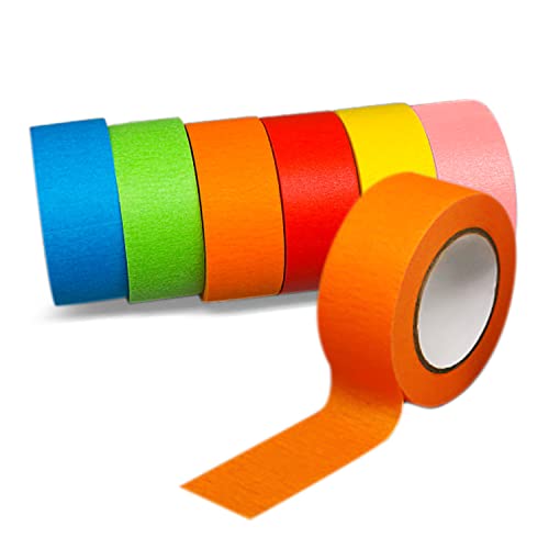 PFLYPF 6 rollen Abdeckband, handgemachtes DIY Kunstfarbband, gemaltes dekoratives Geschenkband, beschreibbares handgemachtes DIY gemaltes Klebeband, geeignet für Partydekoration, handgemachtes DIY von PGONA