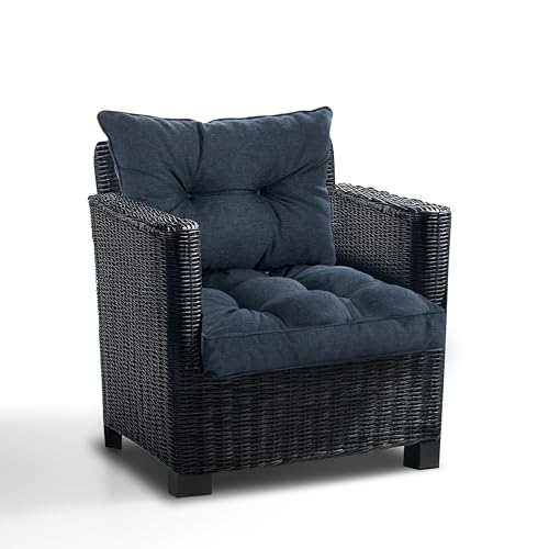 PFM HOME - Sitzauflagen Gartenmöbel mit Rückenkissen Set - Outdoor Polster für Gartenmöbel Auflagen Lounge-Kissen - 2-er-Set: Sitzkissen 60x60 cm mit Rückenkissen 60x40 cm von PFM HOME