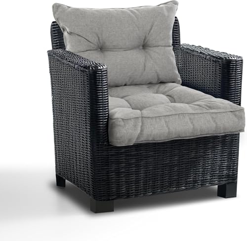 PFM HOME - Sitzauflagen Gartenmöbel mit Rückenkissen Set - Outdoor Polster für Gartenmöbel Auflagen Lounge-Kissen - 2-er-Set: Sitzkissen 70x70 cm mit Rückenkissen 70x40 cm von PFM HOME