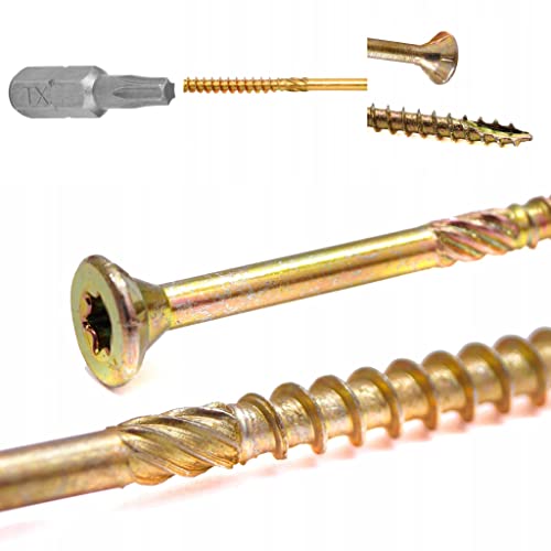 TORX 5 x 120 mm TX20 BIT inkl. Holzbauschraube mit Senkkopf Stardrive Packung mit 200 von PFS