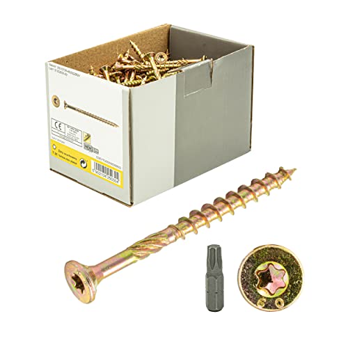 TORX 6 x 50 mm TX20 BIT inkl. Holzbauschraube mit Senkkopf Stardrive Packung mit 200 von PFS