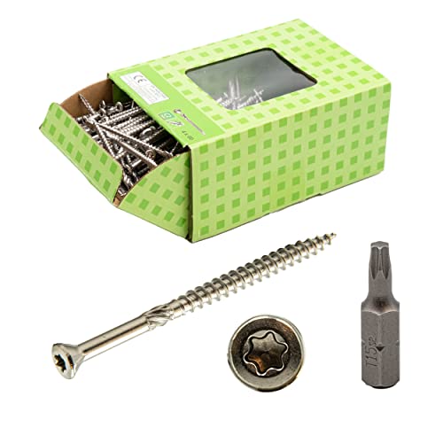 PFS Terrassenschrauben 4x45 mm, Edelstahl C2 (200 Stk. + Bit) von PFS