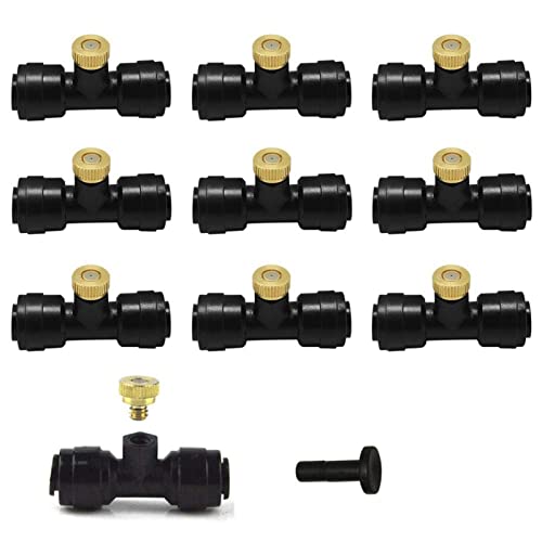 20 Stück Messing-Isterdüsen mit 1/4-Zoll-T-Stücken, Niederdruck-Isterdüsen für Kühlsysteme, Nebeldüsen, Wasser-Ister-Sprinkler für Terrassen-Gartensprüher, Bewässerungswerkzeug-Set, 0,004-0,039 Zoll 20 Stück Messing-Isterdüsen mit 1/4-Zoll-T-Stücken, Niederdruck-Isterdüsen für Kühlsysteme, Nebeldüsen, Wasser-Ister-Sprinkler für Terrassen-Gartensprüher, Bewässerungswerkzeug-Set, 0,004-0,039 Zoll von PFXNGMS