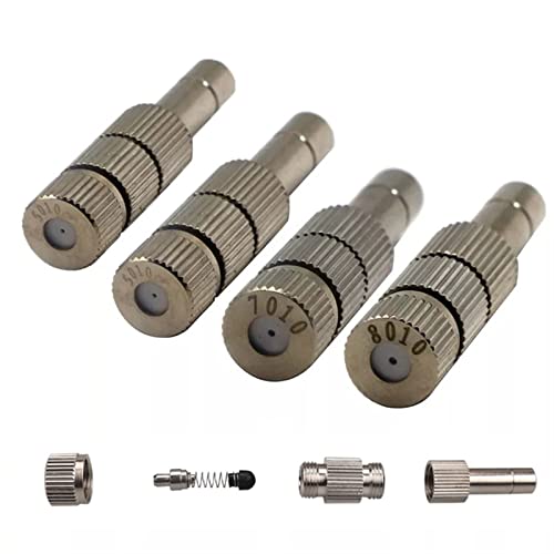 50 Stück Isting-Düsen für Außenkühlsysteme, Außenkühldüsen, UNC 10/24 Messing-Isterkopf-Nebeldüsen, Ist-Düsensprinkler mit 6 Anschlüssen (0,6) von PFXNGMS