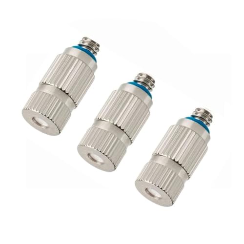 50er-Pack Messing-Düsen für Kühlsysteme/Gewächshäuser/Landschaftsbau, 10–24 UNC Hochdruck-Sprühdüse aus Edelstahl, 2 Abschnitte, 0,7 Lochdurchmesser von PFXNGMS