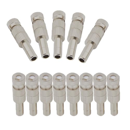 50er-Pack Niederdruck-Nebel-Sprühdüsen mit Filter, 6 Messing-Sprühdüsen, Sprühkopf für Landschaftsgestaltung, Luftbefeuchtung, Außenkühlung, Sprühsystem (Größe: Öffnung 0,6) von PFXNGMS