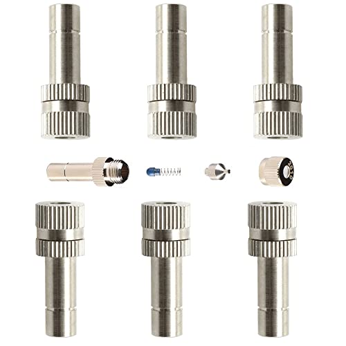 60 Stück Messing-Isting-Düsen, Nebelsprühkopf, Mikro-Isting-Düse für die Befeuchtung der Gewächshauslandschaft, Staubkontrolle, Isting-Düsensprinkler für Außenkühlsysteme, 6 Anschlüsse (0,3) von PFXNGMS