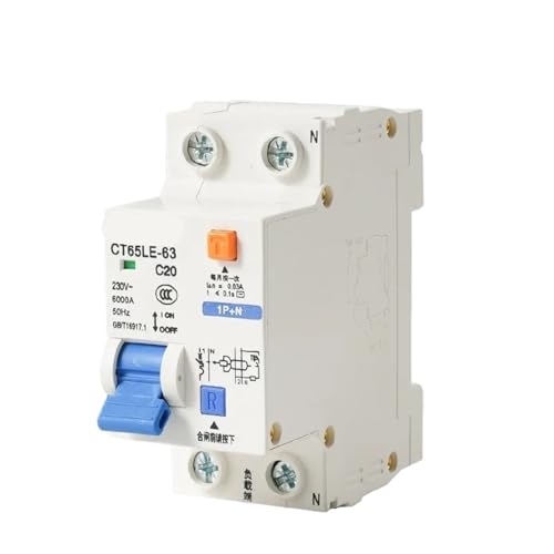1P + N FI-SCHUTZSCHALTER C Typ AC230V 63A RCBO Leckage Schutz Überlast Schutz Breaker RCD MCB 1Pcs(63A) von PFYTWBLX