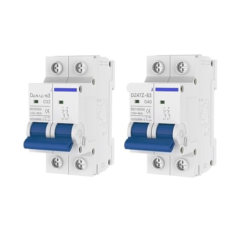 2P MCB 10A-63A Circuit Breaker DZ47Z 500V/1000V Din Schiene Montieren DC Trennen Schalter 1Pcs(2P 500V,32A) von PFYTWBLX