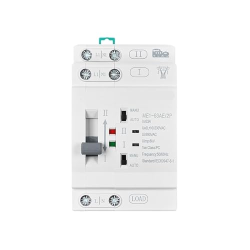 ME1-63AE/2P 63A 230VAC Dual Power Transfer Switch PC Typ Schalter DIN-Schiene Montage 1Pcs von PFYTWBLX