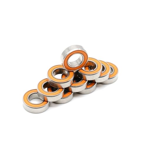 S689 2RS 9x17x5mm Edelstahl Hybrid Keramik Lager DRY Reels 689 Ball 2Pcs(2PS684RSCB-Orange) von PFYTWBLX