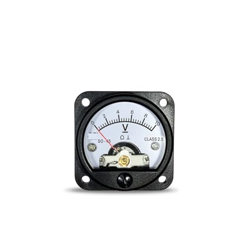 So-45 DC-Voltmeter 5 V 10 V 15 V 20 V 30 V 50 V 75 V 100 V 150 V 250 V 500 V 600 V Runder schwarzer Zeigermesser, 1 Stück(DC 20V) von PFYTWBLX