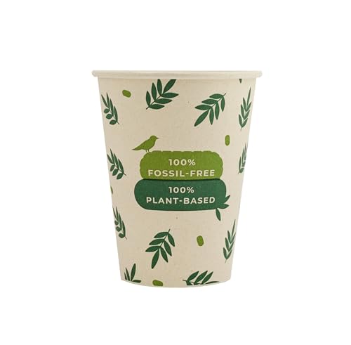 PG EcoAmour Zuckerrohr Pappbecher 240ml 8oz – 200 Stück – Kompostierbare Bio Kaffeebecher To Go – Umweltfreundlich & Biologisch Abbaubar – Einwegbecher aus Pflanzenfasern von PG EcoAmour