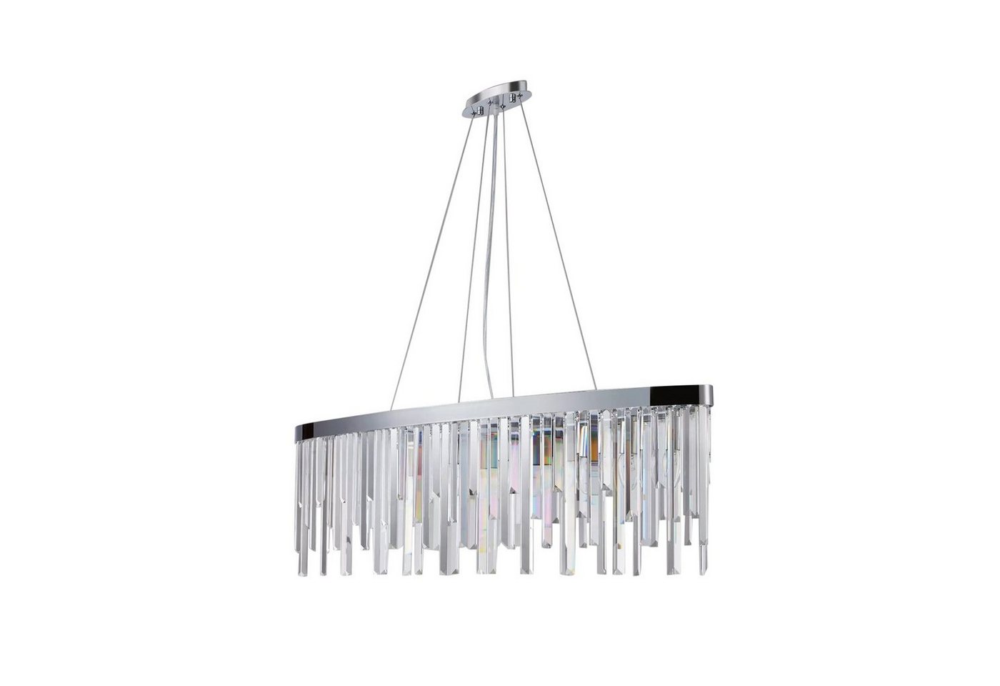 PGA-Lights Pendelleuchte Pendelleuchte Starnberg 90cm mit Kristallstäben Silber von PGA-Lights