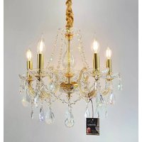 Kristall Kronleuchter Gold Oder Silber Ø48cm 5 Leuchten Mit Funkelnden Bleikristall von PGALights