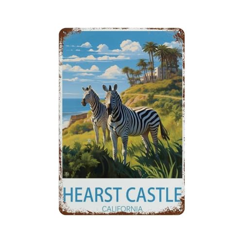 Hearst Castle,Metallschild Aluminium Wanddekoration, Poster Geschenk für Zuhause, Schlafzimmer, Bar, Restaurant, Café, Club(20 x 30 cm) 8 x 12 Zoll-R5 von PGCKSK