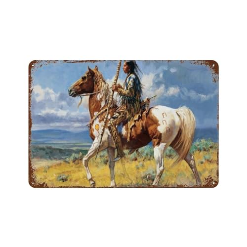 Indianer West Indies，Metall-Blechschild, Vintage-Stil, Eisenmalerei für Zuhause, Schlafzimmer, Café, Küche, Poster, Kaffee, Bar, Pub, Zuhause, Bierdekoration, Basteln15 x 30 cm （6 x12 Zoll）-S37 von PGCKSK