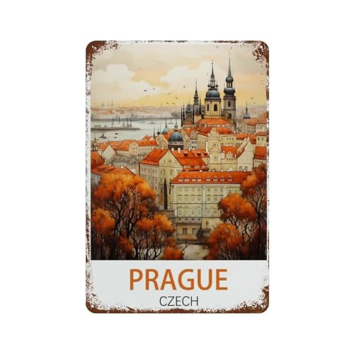 PGCKSK Prag, Tschechien,Blechschild aus Metall, Plakette für Club, Café, Bar, Zuhause, Küche, Wanddekoration（15 x 30 cm） 6 x12 Zoll-T2 von PGCKSK