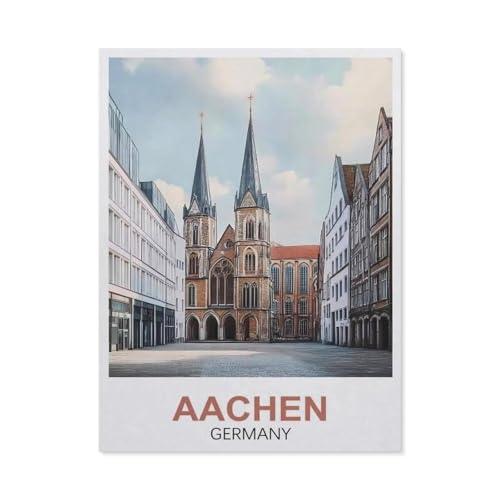PGCKSK Round Diamond 5D DIY，Aachen Deutschland，5d DIY Diamant Malerei Kreuzstich Mosaik Strass Home Decoration（50 x 60 cm/19.68 x 23.62 Zoll）-FA88 von PGCKSK