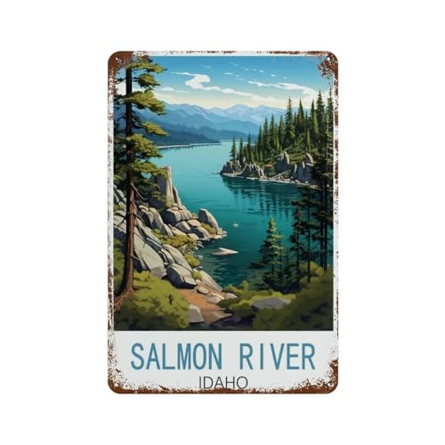 Salmon River Idaho,Metallschild Aluminium Wanddekoration, Poster Geschenk für Zuhause, Schlafzimmer, Bar, Restaurant, Café, Club(20 x 30 cm) 8 x 12 Zoll-T45 von PGCKSK