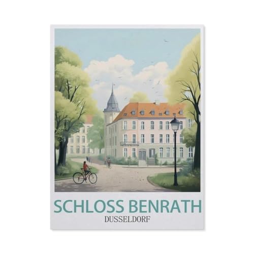 Schloss Benrath Düsseldorf，Metall Blechschilder Vintage Wanddekoration Rustikale Landhaus Badezimmer Metallschilder Chic Wanddekoration für Zuhause Badezimmer Schlafzimmer（15 x 30 cm）6 x12 Zoll-AU80 von PGCKSK