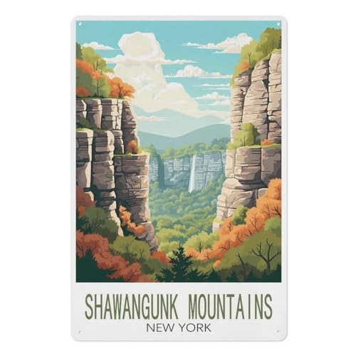 Shawangunk Mountains，Vintage Metall Eisen Poster Prin Ting Wand Wohnkultur Kunst Café Bar Schlafzimmer Wanddekoration Blechschild(30x40cm）12x16 inch-U6 von PGCKSK