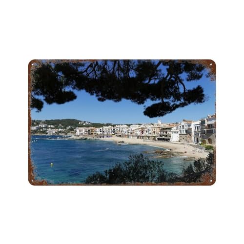 Spaniens Küste beherbergt die Provinz Costa Brava，Blechschild für Zuhause, Bar, Fitnessstudio, Mädchenzimmer-30 x 40 cm (12 x 16 Zoll) J62 von PGCKSK