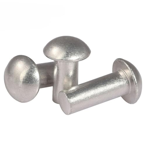 GB867 M2 M2,5 M3 M4 M5 M6 M8 Aluminiumlegierung Massiver Rundkopfniet Halbrundkopfniet Selbststeckender Niet Handschlagniet-40 mm-M6 (20 Stück) von PGGOLF