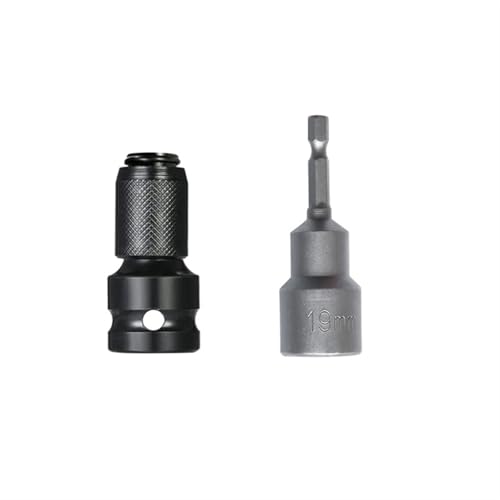 PGLVLZFGFN Schlagschrauber-Steckschlüssel-Adapter 1/2-Vierkant auf 1/4-Sechskant-Ratschen-Steckschlüssel-Satz Antriebskonverter Schnellspanner-Werkzeug Magnetstecknuss Steckdose(2PCS-C) von PGLVLZFGFN
