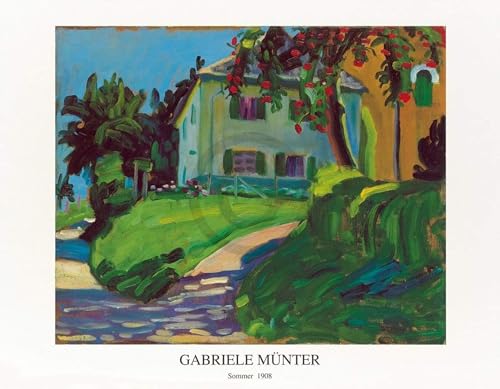 PGM Kunstdruck Gabriele Münter - Sommer 1908 Haus mit Apfelbaum 90x70cm von PGM