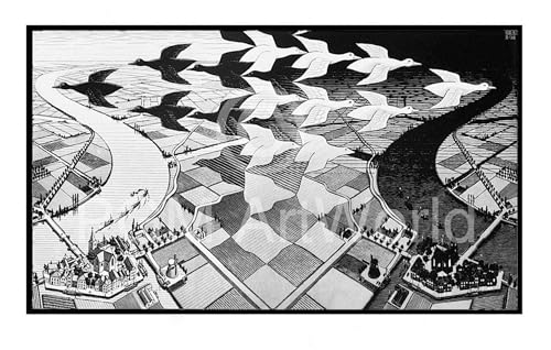 PGM Kunstdruck M, C, Escher - Tag und Nacht 86x55cm von PGM