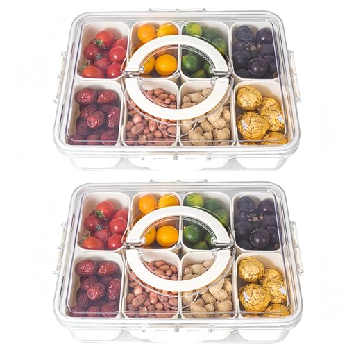 PGPBVLVGHM Unterteiltes Serviertablett mit Deckel und Griff – Unterteiltes Snacktablett for tragbare Snackplatten – Transparenter Organizer for Süßigkeiten, Früchte, Nüsse, Snacks – Perfekt for Partys PGPBVLVGHM Unterteiltes Serviertablett mit Deckel und Griff – Unterteiltes Snacktablett for tragbare Snackplatten – Transparenter Organizer for Süßigkeiten, Früchte, Nüsse, Snacks – Perfekt for Partys von PGPBVLVGHM