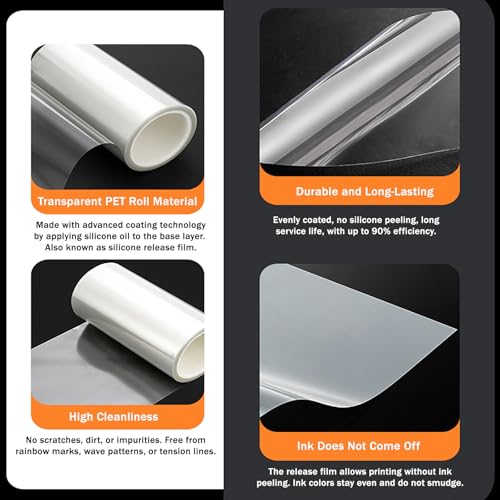 1 Stück 0,1 mm doppelseitiges, glänzendes, klares DTF-Vorbehandlungs-Wärmeübertragungspapier mit hoher Temperaturbeständigkeit for den Sublimationsdruck(0.8mx5m) von PGPGP