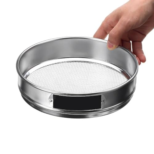1 Stück 20 cm Laborsieb aus 304 Edelstahl – Vielseitiges Mehlsieb for Backen/Pulverfiltern/Erdsieben – 2–500 Maschenweite(90) von PGPGP