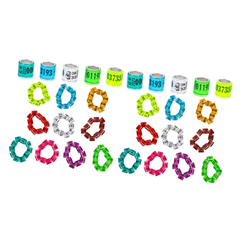 Aluminium-Vogelbeinringe – 100 Stück Clip-On-Geflügel-ID-Bänder for Hühner, Tauben, Papageien und Finken – 1,10 x 1,10 x 0,80 cm von PGPGP