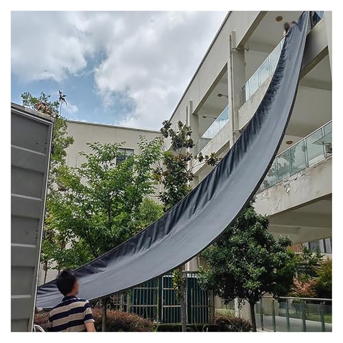 Faltbare Be- und Entladerutsche aus Segeltuch – wetterbeständige Frachtrutsche for den Transport in großen Höhen(Black,24x2m) von PGPGP
