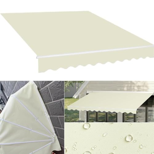 Manuell einziehbare Sonnenschutzmarkise, Ersatz-Oberabdeckung, 3,0–7,0 m – wasserdichter Outdoor-Überdachungsstoff for UV-Schutz(5x2meters) von PGPGP