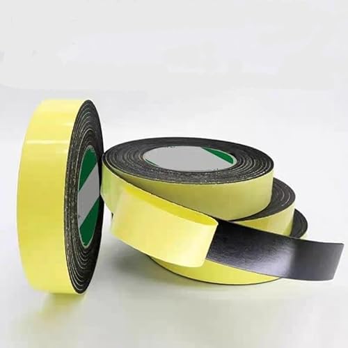 PGPGP 1 Rolle stark haftendes schwarzes EVA-Schaumschwammband – wasserdichtes einseitiges Klebeband for Abdichten von Türen/Fenstern(2m X 25mm X 5mm) von PGPGP