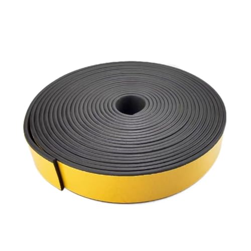 PGPGP 10 m selbstklebender Dichtungsstreifen aus Gummischaum – schwarzes, wetterfestes Isolierband for Türen, Fenster und mehr(2mm x 15mm x 10m) von PGPGP
