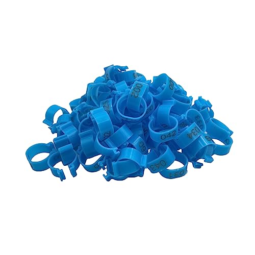PGPGP 100 Stück 20 mm Geflügelbeinringe – langlebige Hühneridentifikationsringe for Enten, Hühner und mehr(Blue) von PGPGP